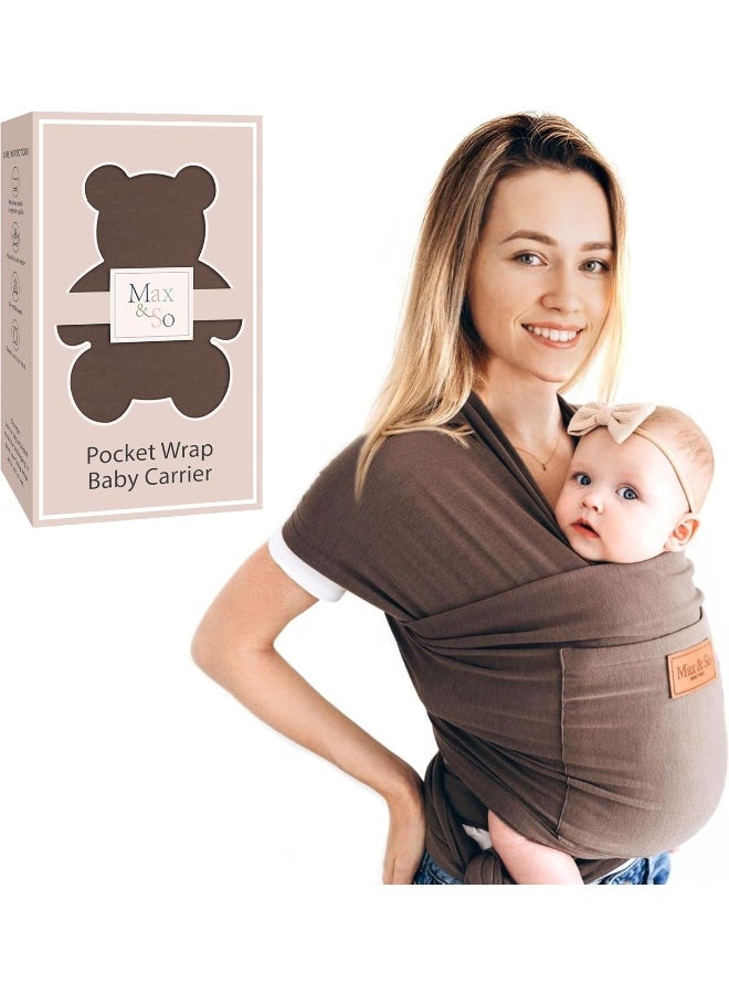 Max&So Baby Wrap Carrier - Premium Cotton Sling for Newborns to Toddlers - Hands-Free, Soothing Wrap with Front Pocket for Essentials - One Size Fits All - Image 1